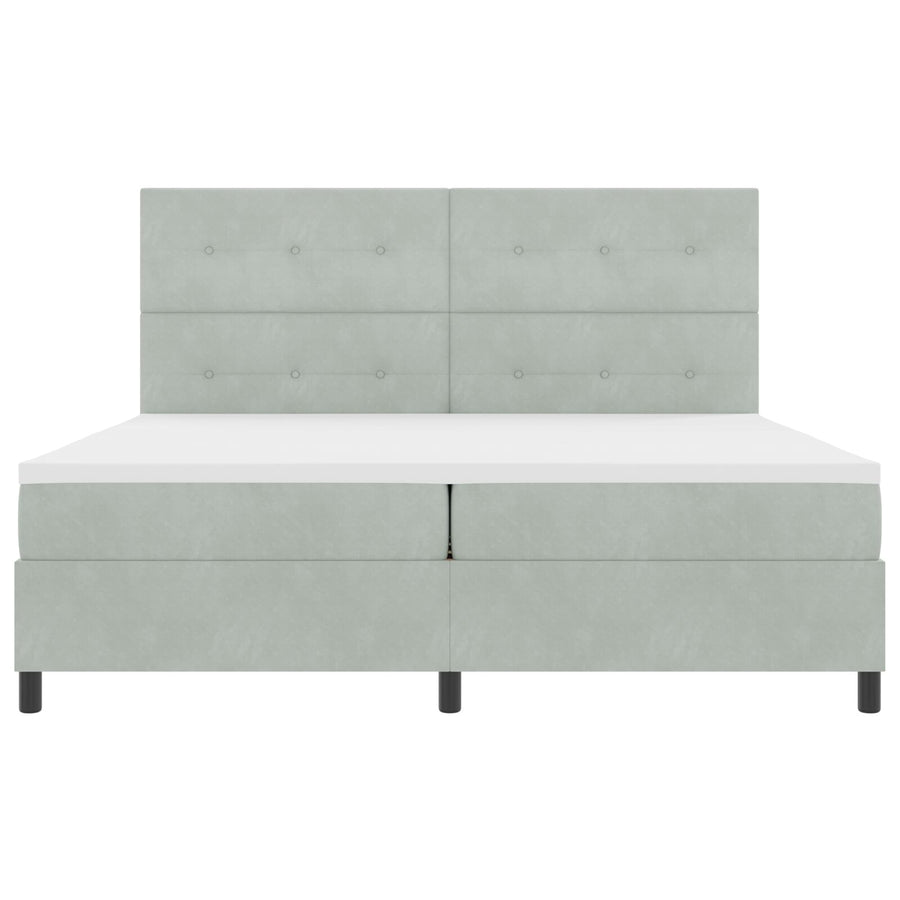 Boxspringbed Met Matras Lichtgrijs 200X200 Cm Velvet Blauw