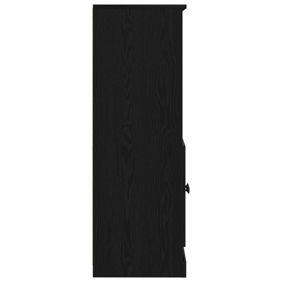 Hoge Kast Zwart Eiken 60X35.5X103.5 Cm Bewerkt Hout