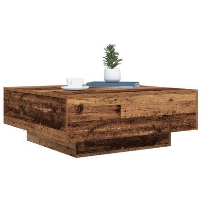Salontafel Met Led-Verlichting Oud Hout 80X80X31 Cm