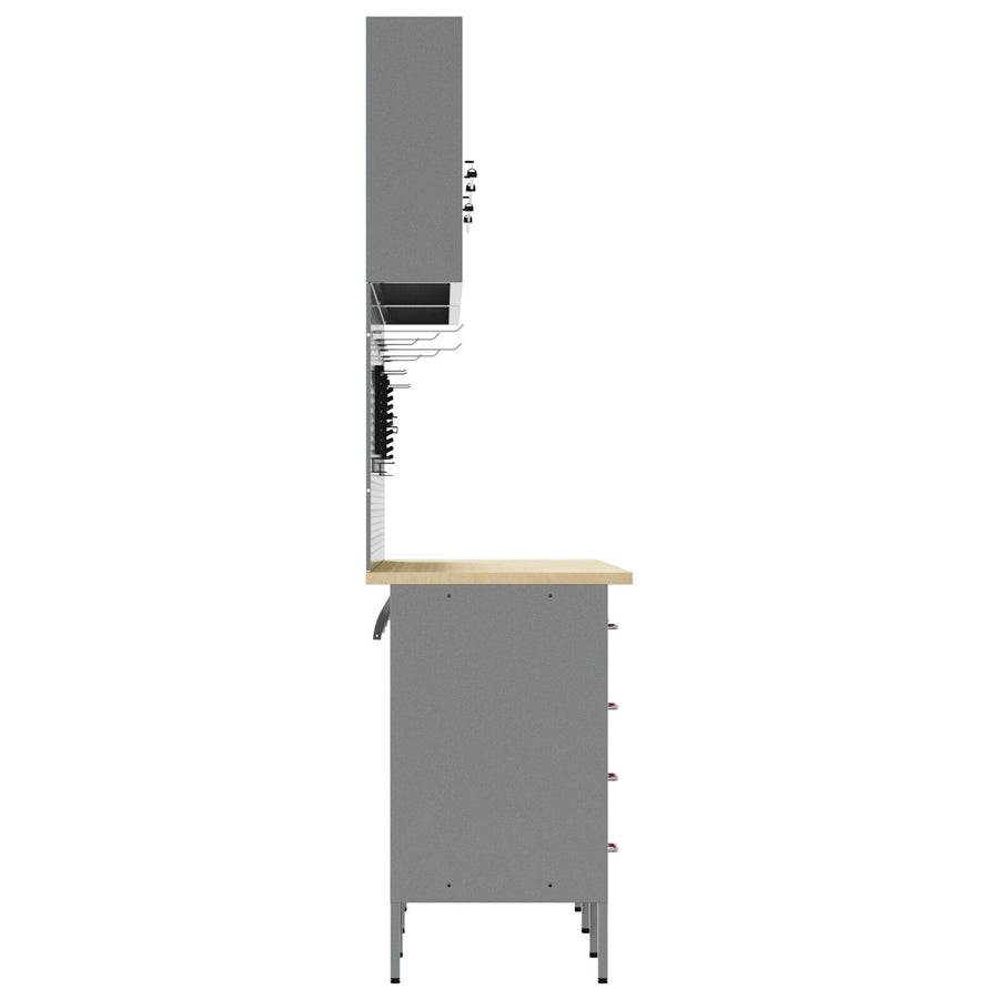 10-Delige Werkcabinet En Pegboard Set In Het Van Mdf En Metaal 4x (84 cm) Rood 6x cabinet + 6x pegboard
