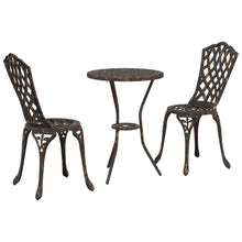3-Delige Bistro Set Voor In De Tuin - Gietaluminium Brons