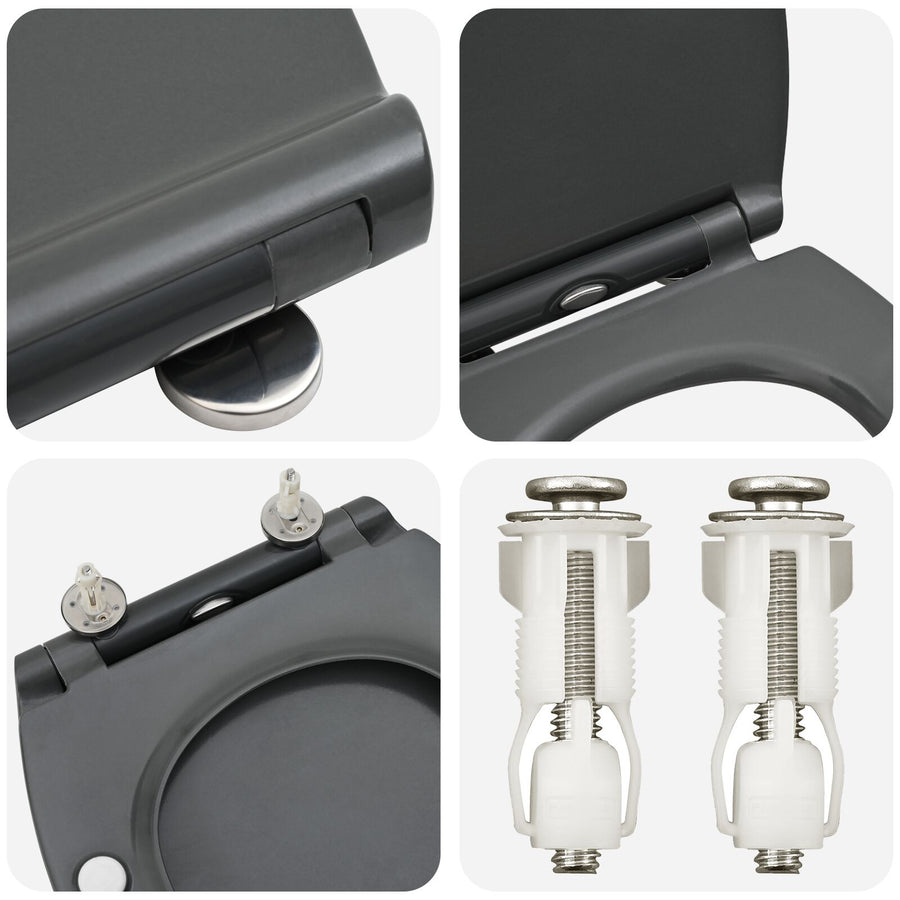 Quick Release Toiletbril Met Soft Close Duroplast Anthraciet