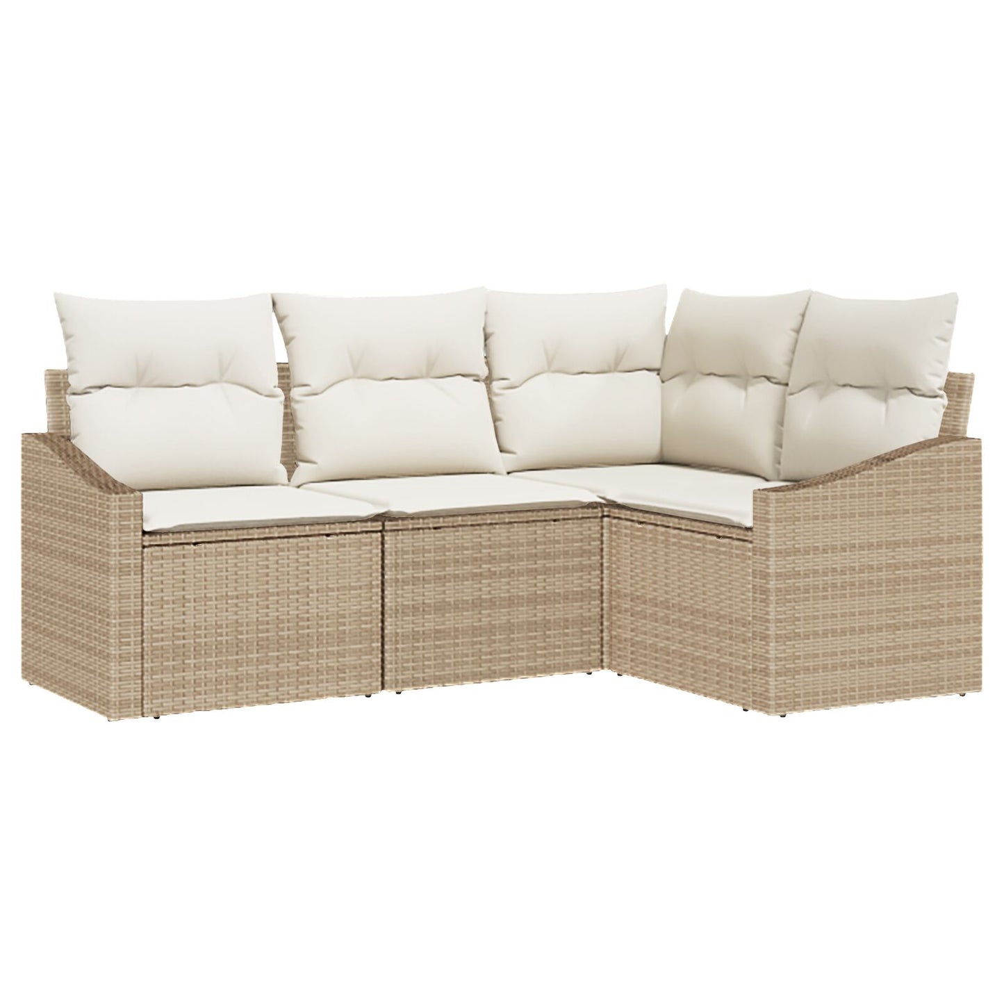 Tuin Sofa Set Set Van 4 Beige Pe Rattan Tuin Hoekbank