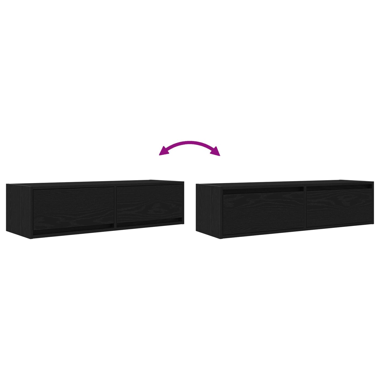 Tv-Meubel Zwart Eiken 100X31X25,5 Cm Bewerkt Hout