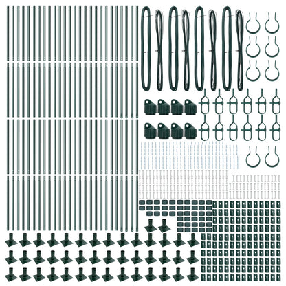 Fence Palen Set Van 104 Beton 3.2 X 3.2 X 68.5 Cm Groen 130 cm 52x betonnen palen