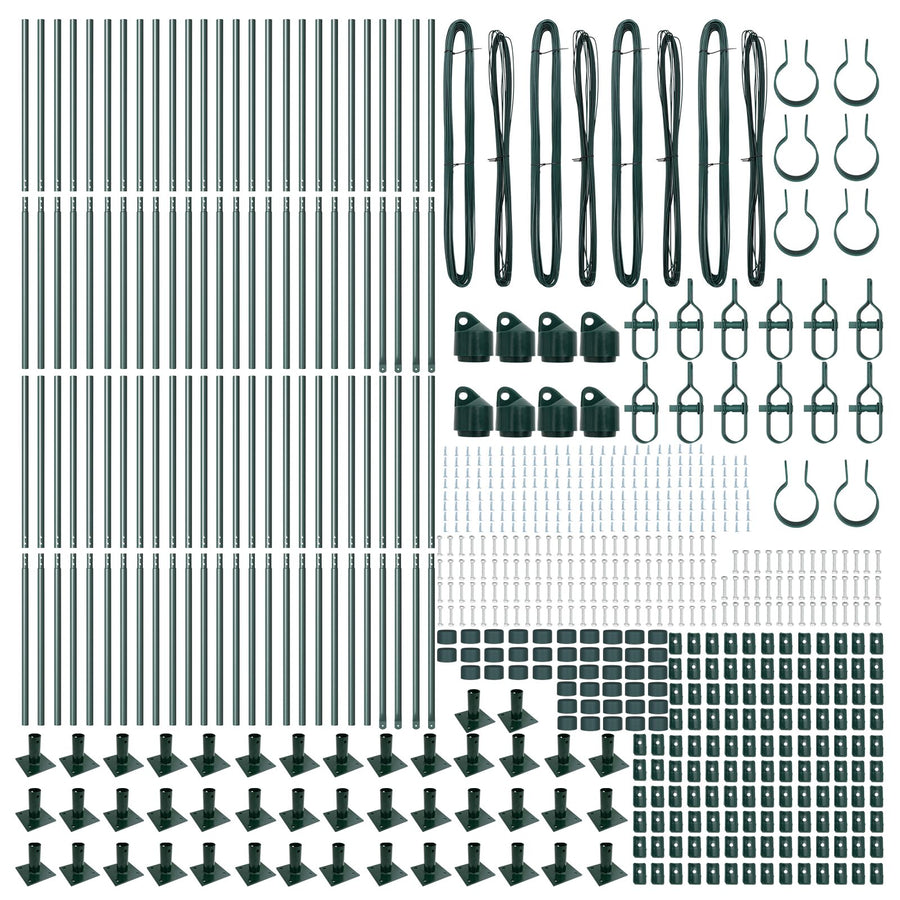 Fence Palen Set Van 104 Beton 3.2 X 3.2 X 68.5 Cm Groen 130 cm 52x betonnen palen