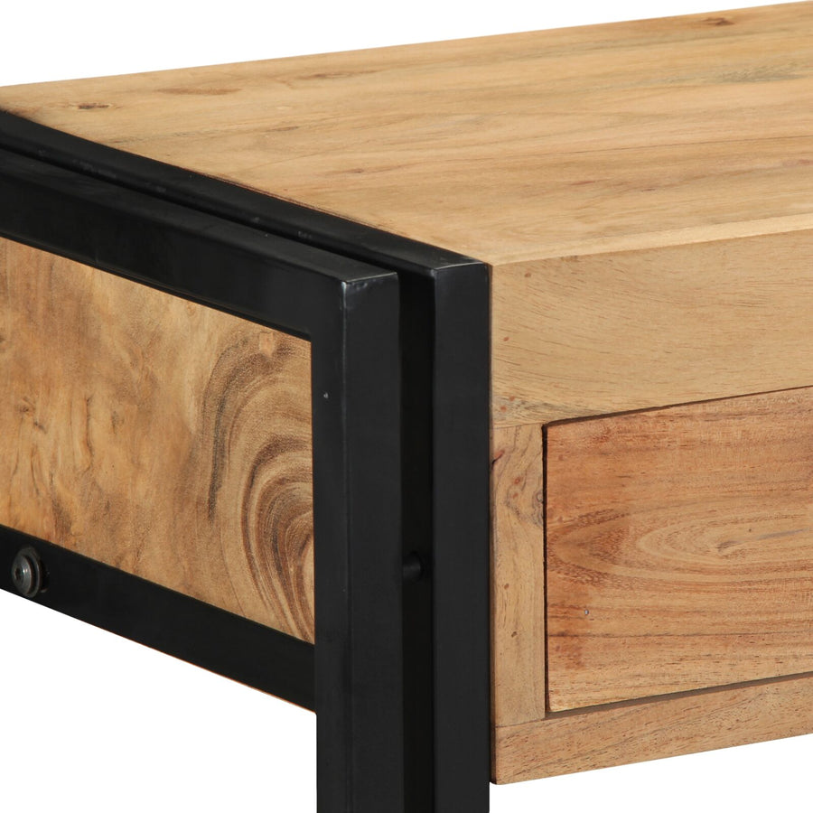 Consoletafel Zwart 90X33X75 Cm En Metaal 90 cm Massief acaciahout