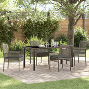 Tuin eettafelset poly rattan grijs 5-delig