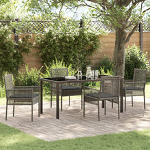 5-Delige Tuin Eetset Met Kussens Grijs Poly Rattan