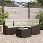 Loungebank set 5-delig polyrattan beige