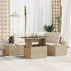 Loungeset 5-delig polyrattan beige