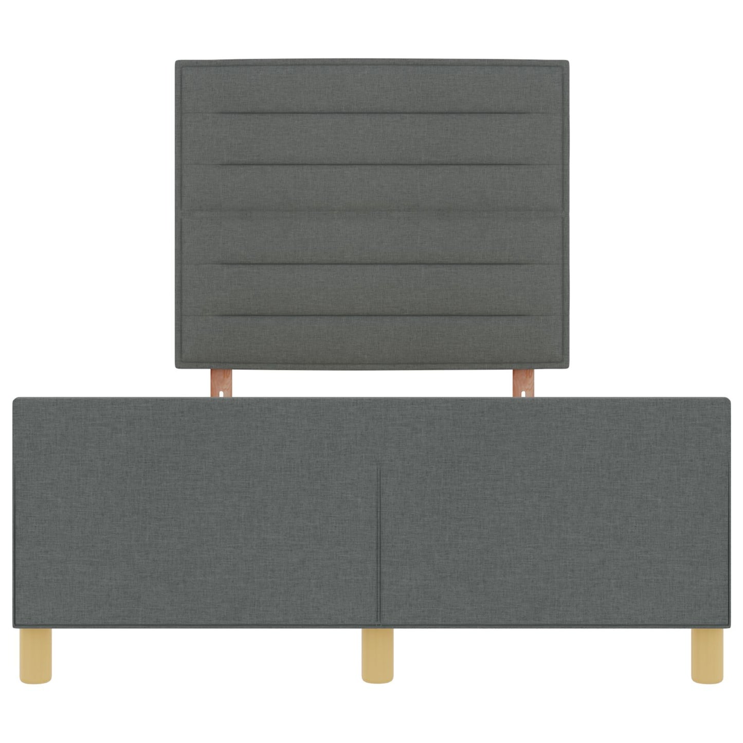 Bed Frame In Donkergrijs, 160X200 Cm, Stof Crème