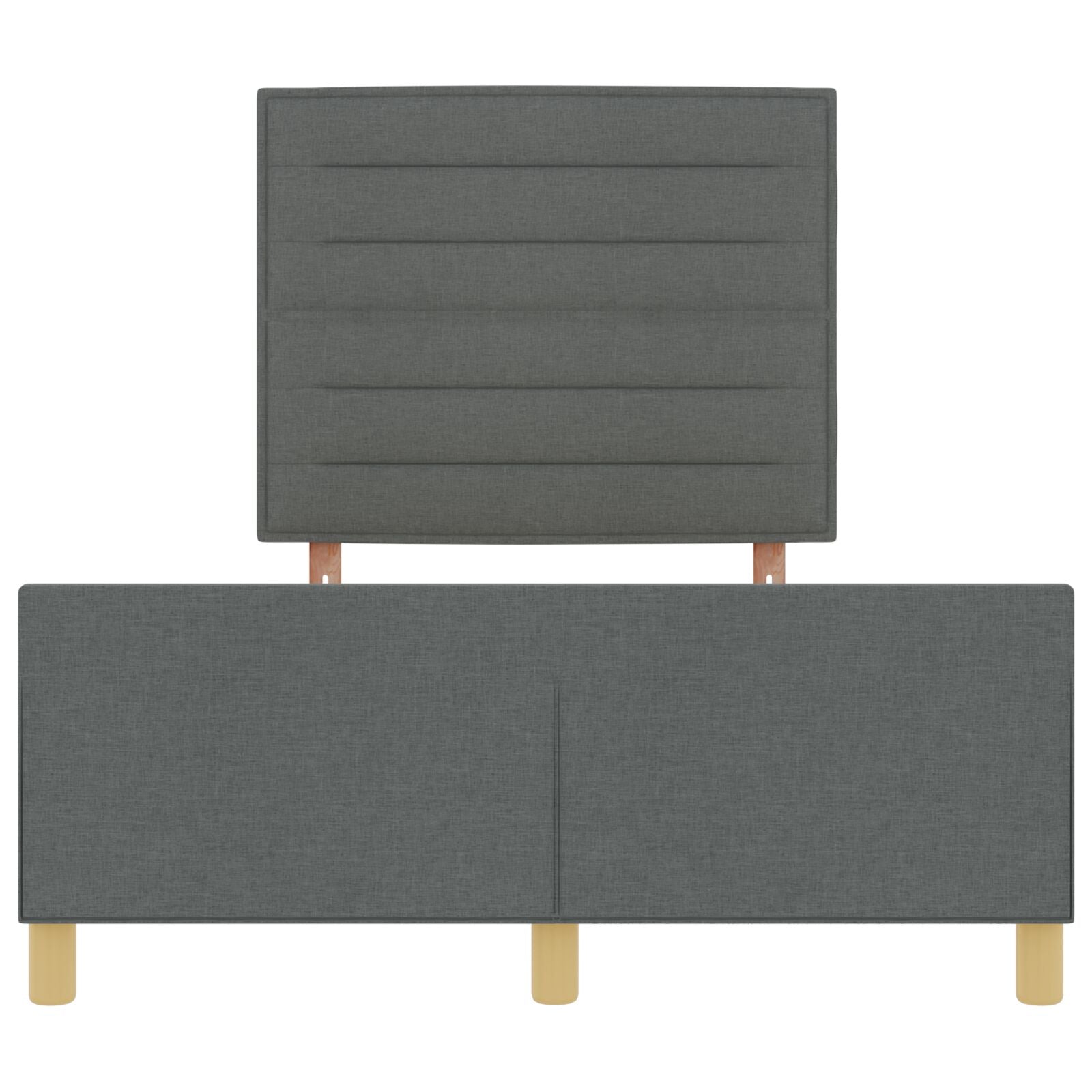 Bed Frame In Donkergrijs, 160X200 Cm, Stof Crème