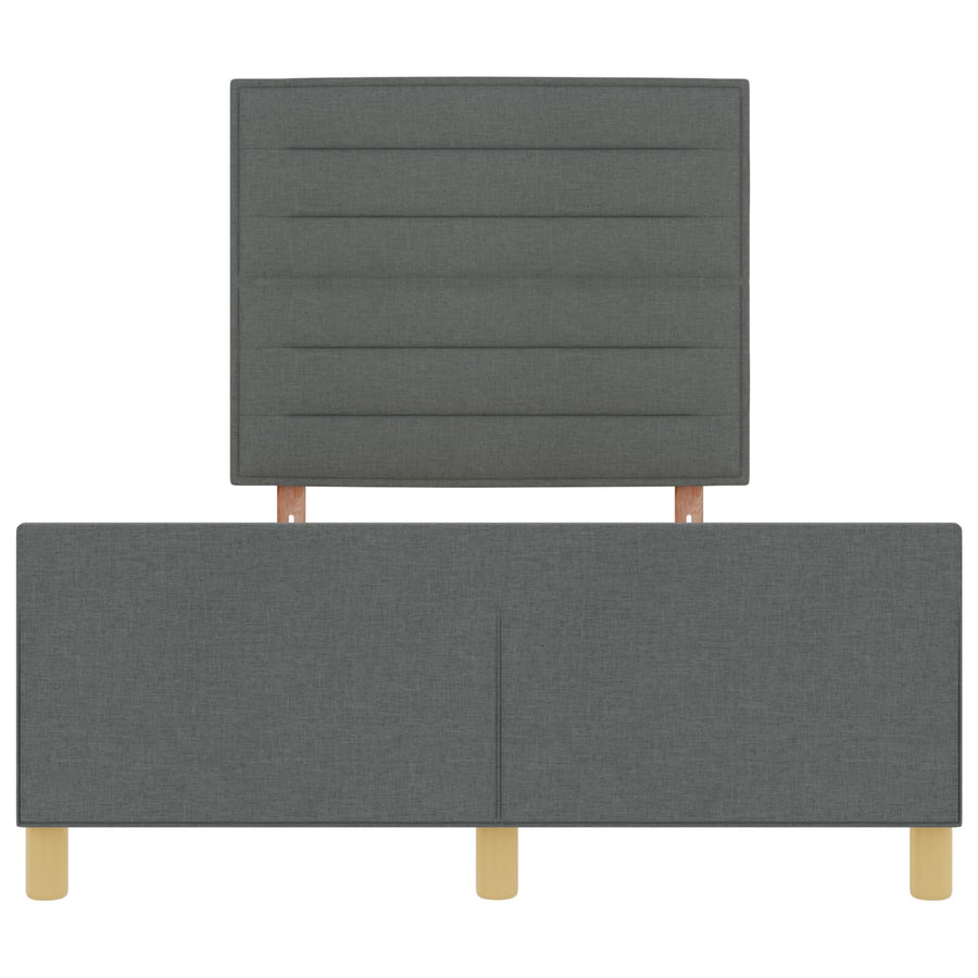 Bed Frame In Donkergrijs, 160X200 Cm, Stof Crème