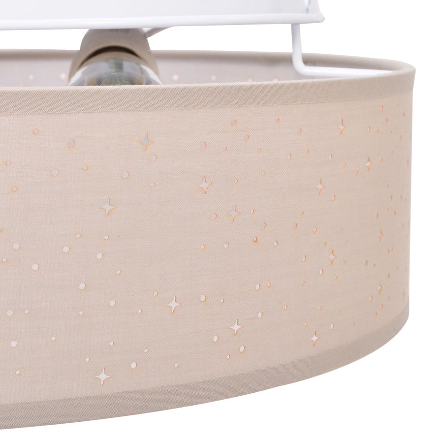 Plafondlamp Ø 30 Cm Stof E27 Ø30 x 13,5 cm Taupe met stervormige lampenkap