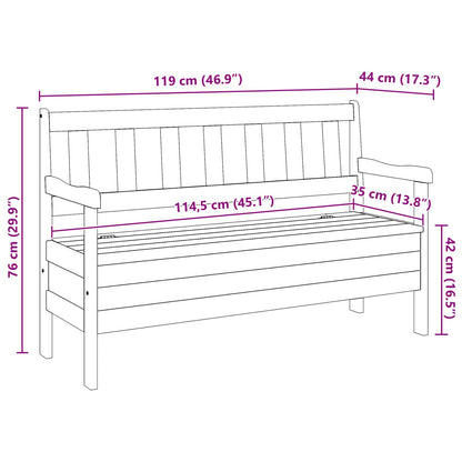 Outdoor Bank Hout 119X76X44 Cm Massief Hout Den Acacia