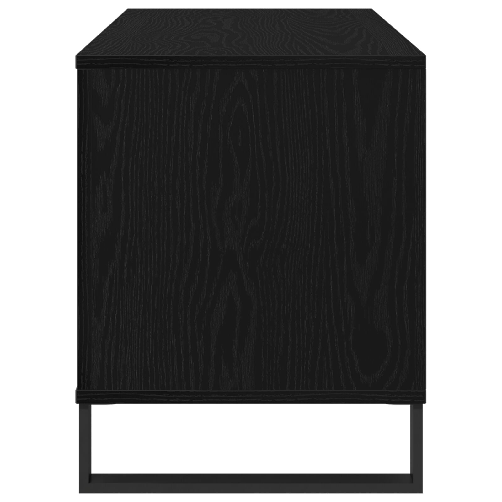 Recordkast Zwart Eiken 100X38X48 Cm Gelaagd Hout