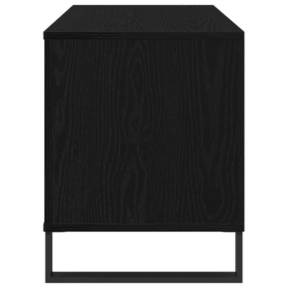 Recordkast Zwart Eiken 100X38X48 Cm Gelaagd Hout
