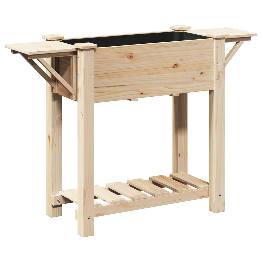 Tuinplanter Met Planken 111X37X76 Cm Massief Vurenhout 111 x 37 x 76.5 cm