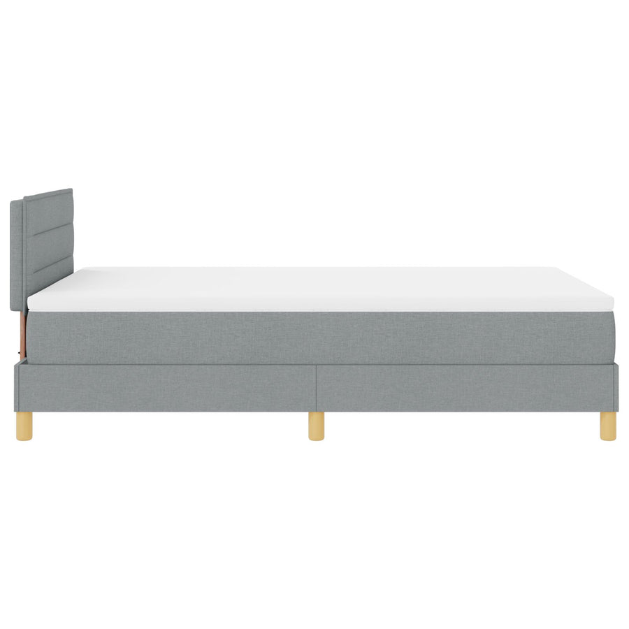 Boxspringbed Met Matras Lichtgrijs 120X190 Cm Stof Blauw