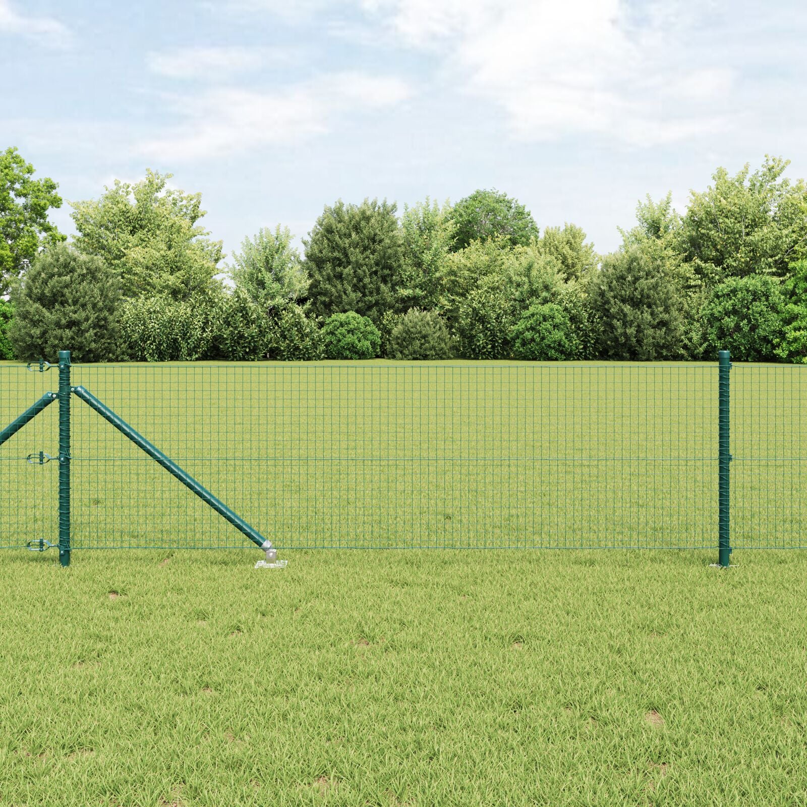 Gelast Draadhek Met 13 Spike Posten Groen 0.8X50 M Staal Gegalvaniseerd Staal