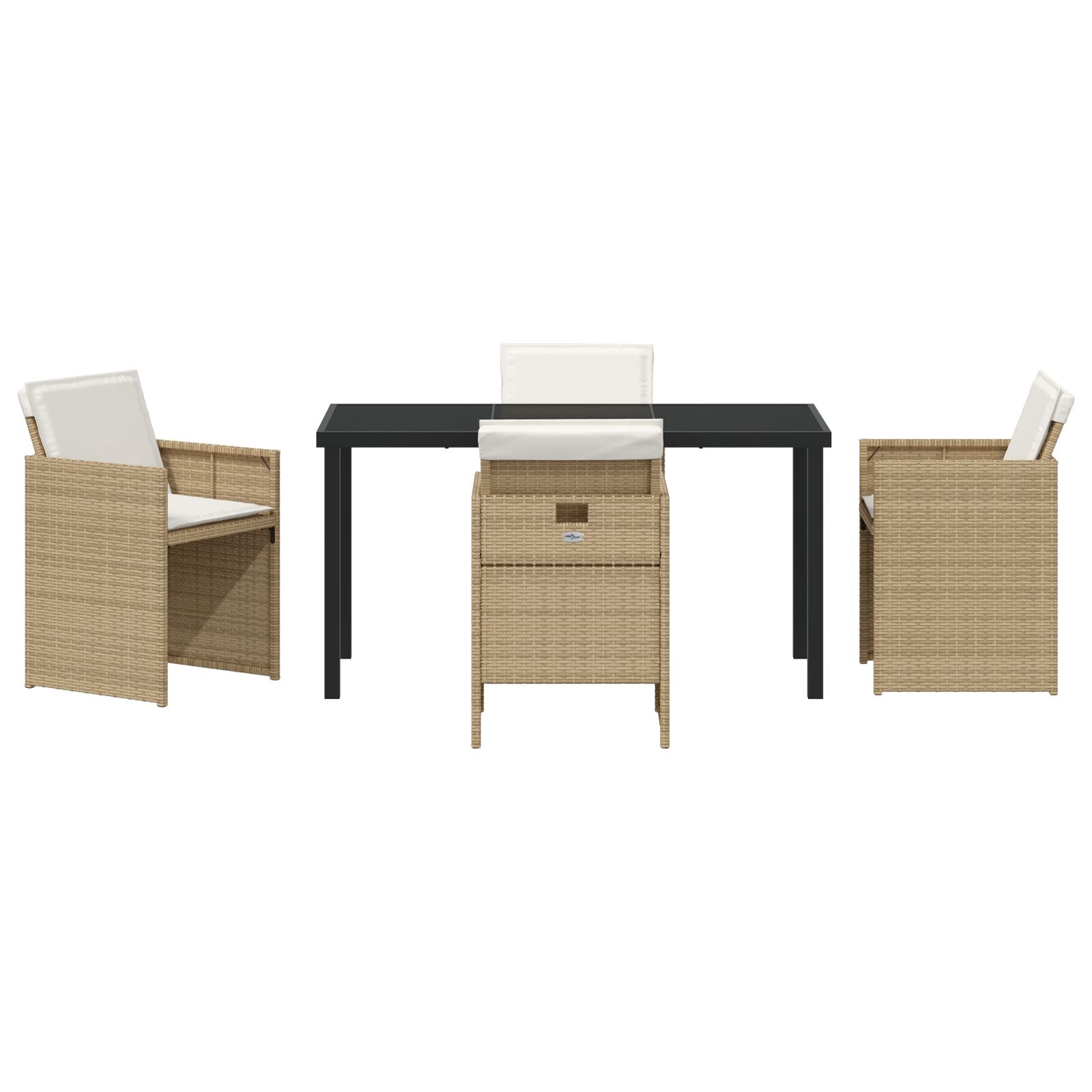 5 Delige Tuindinerset Met Kussens Beige Poly Rattan
