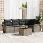 Garden Bench Set with Cushion 6 pcs Grey Poly Rattan