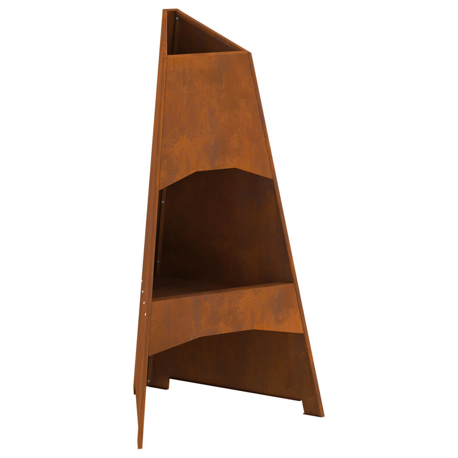 Vuurkorf Piramide 50X45X95 Cm Verweerd Staal Verweerd staal/Bruin