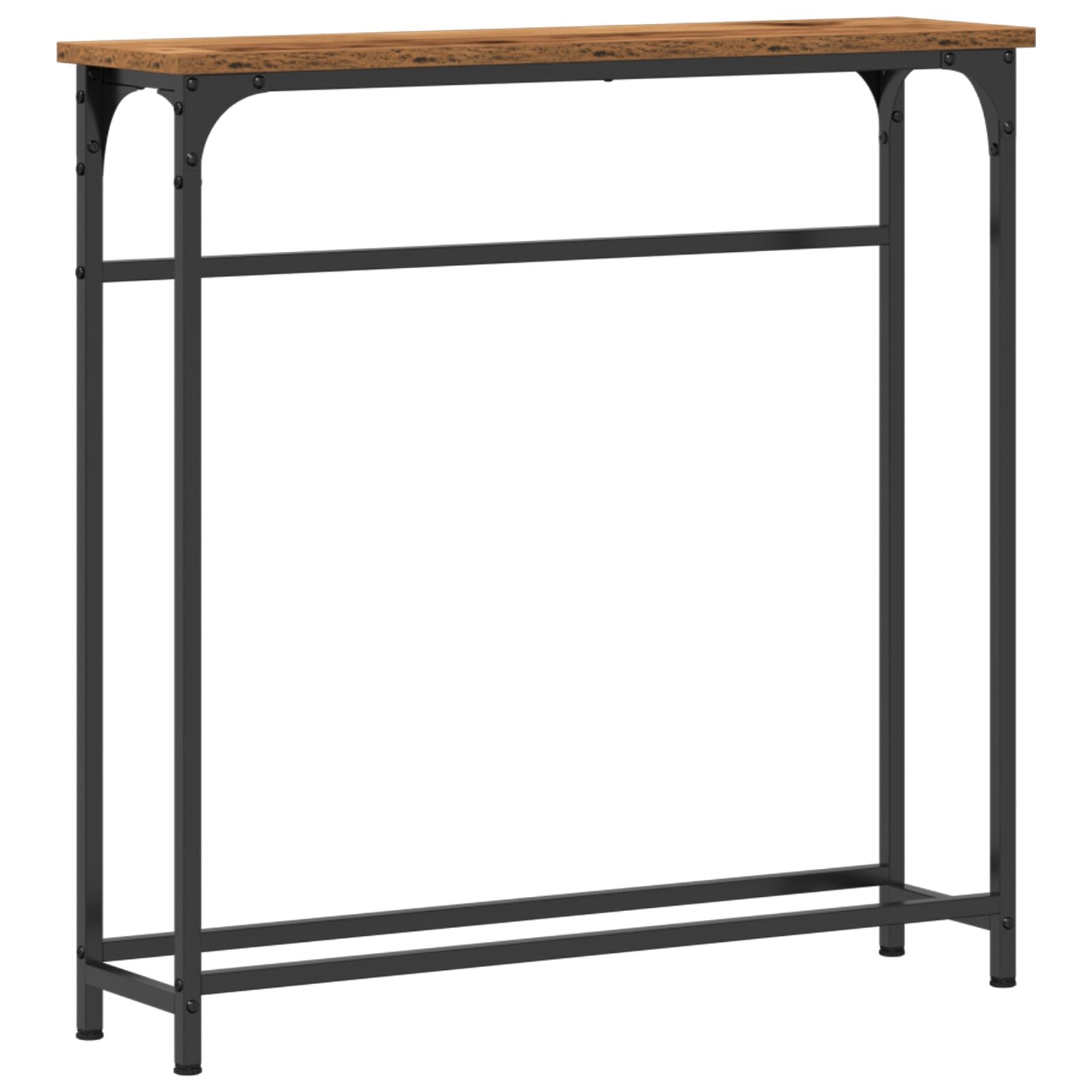Console Tafel Oude Hout 75X19,5X75 Cm Gefabriceerd Hout En Staal Oud hout