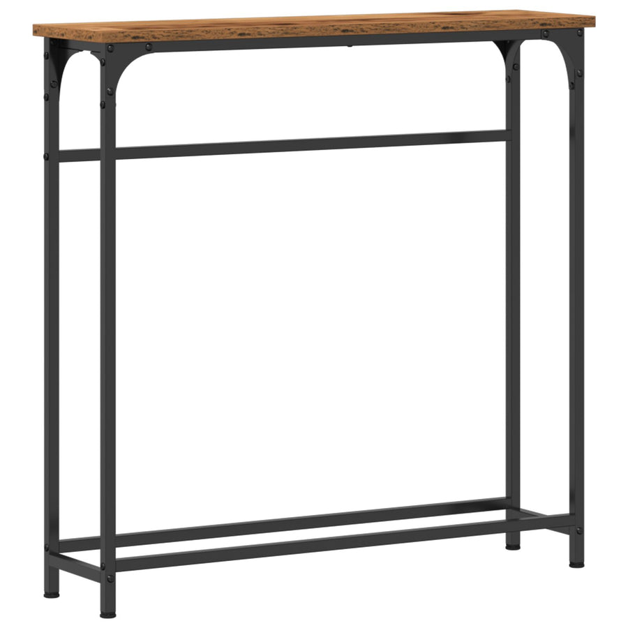 Console Tafel Oude Hout 75X19,5X75 Cm Gefabriceerd Hout En Staal Oud hout