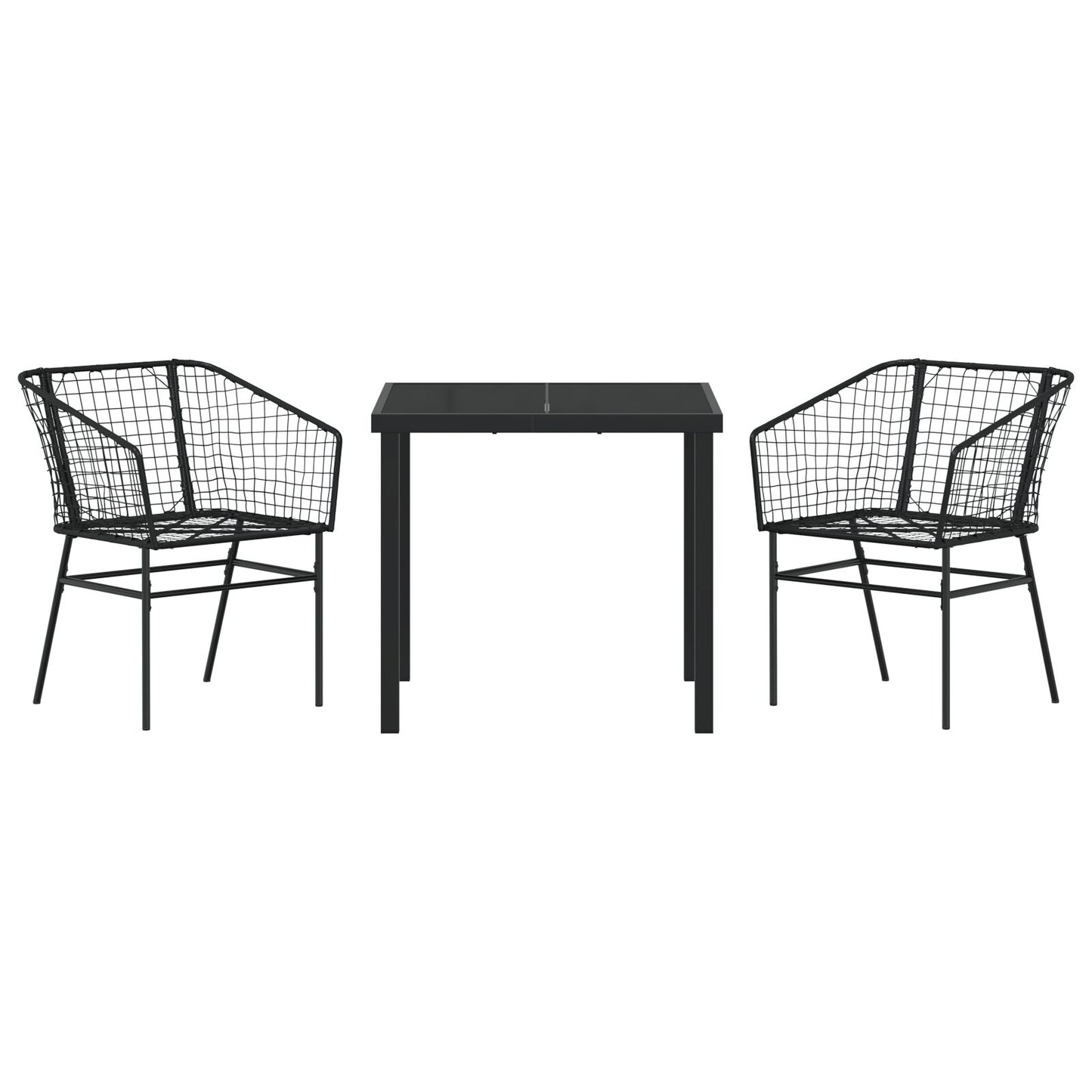 3-Delig Tuinset Zwart Poly Riet