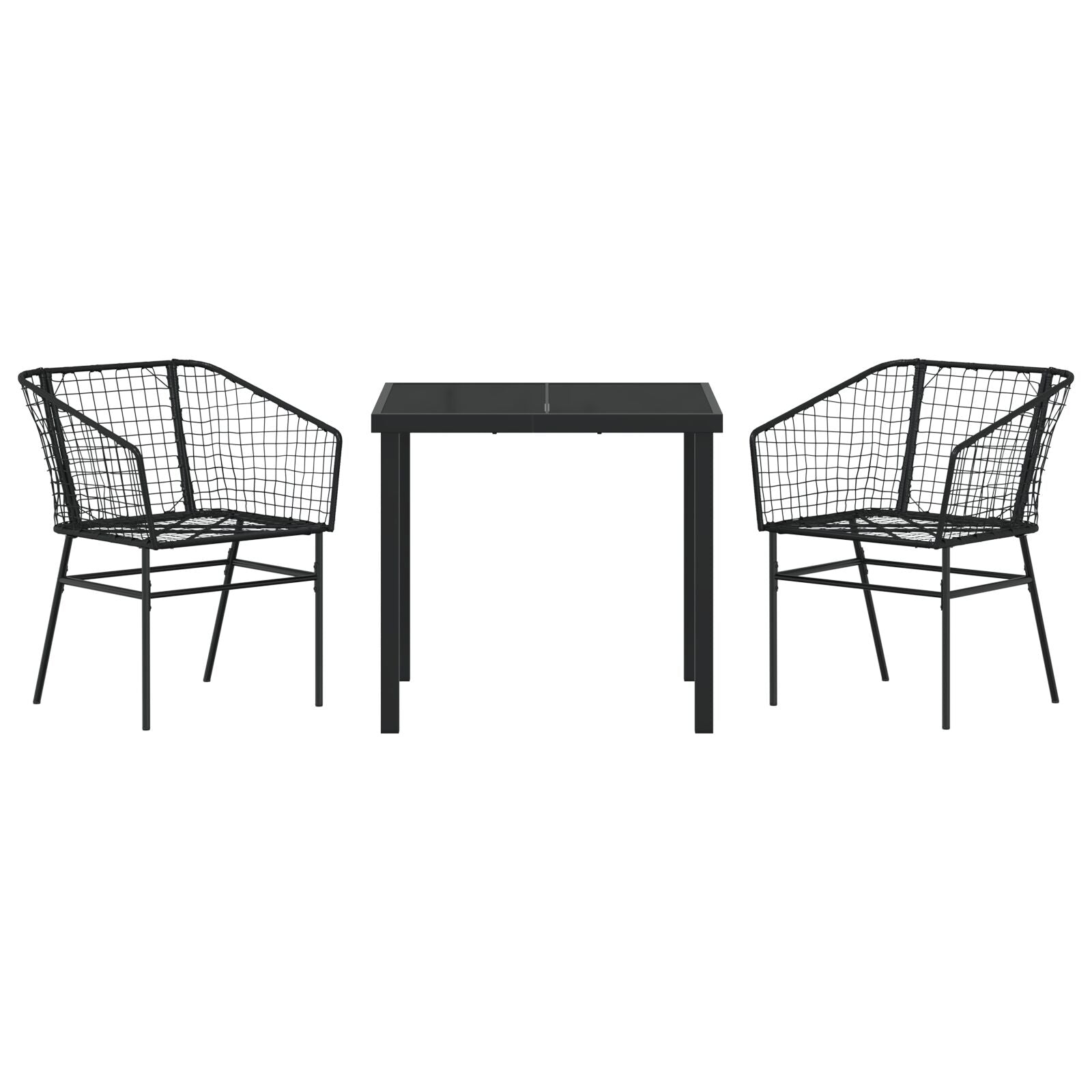 3-Delig Tuinset Zwart Poly Riet