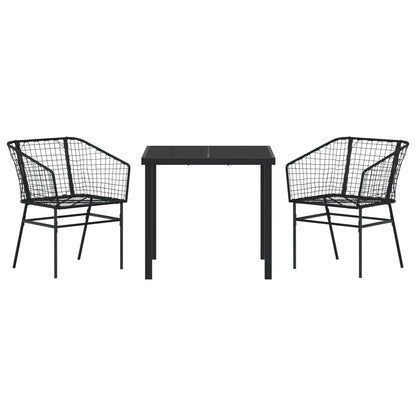 3-Delig Tuinset Zwart Poly Riet