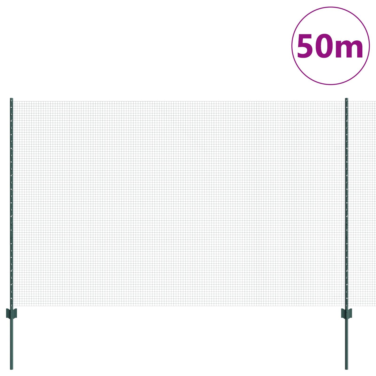 Gelaste Draadhek Met 22 U-Posts Groen 1.5X50 M Staal
