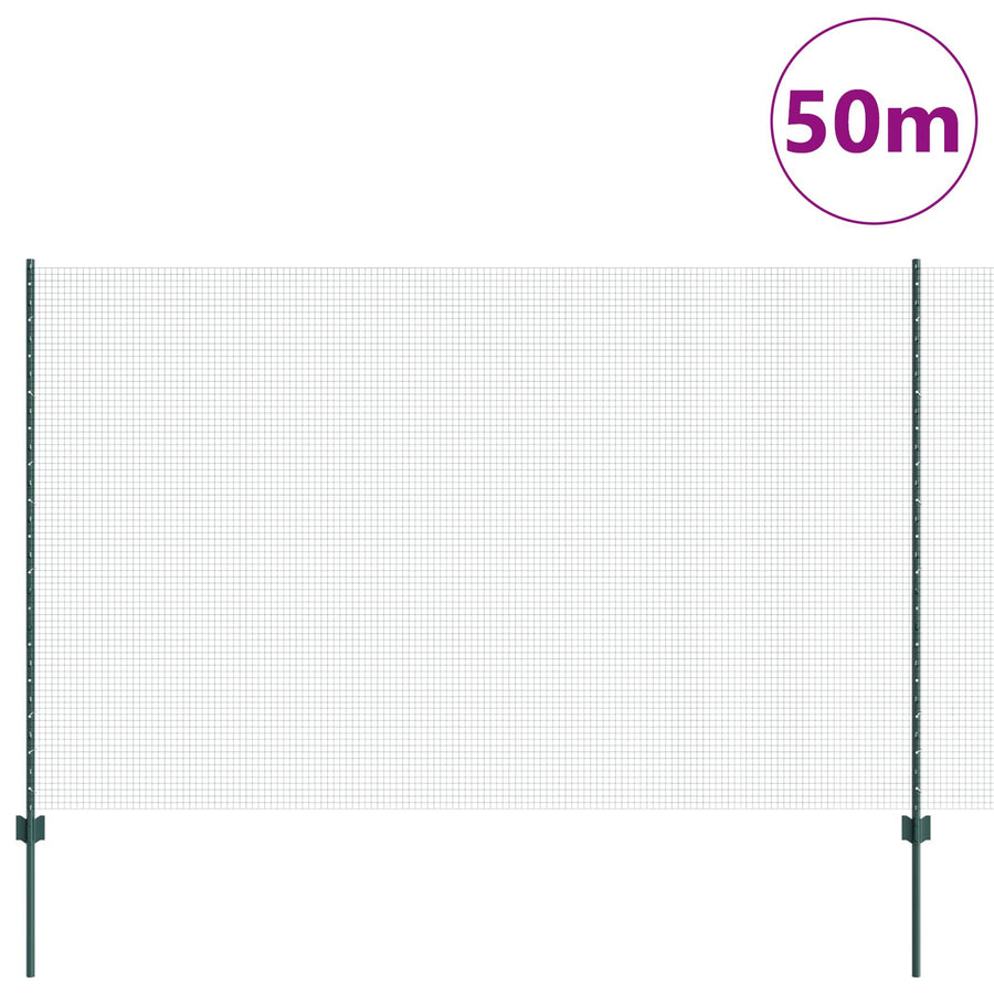 Gelaste Draadhek Met 22 U-Posts Groen 1.5X50 M Staal