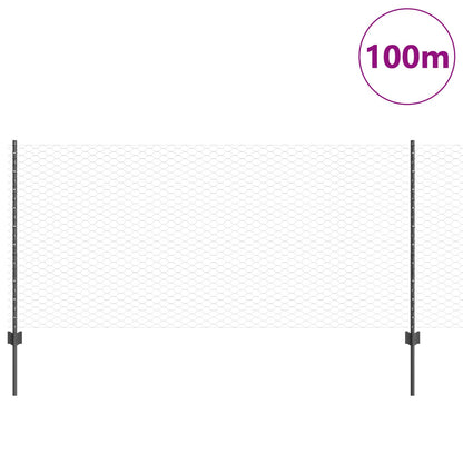 Fence Posts 22 St U-Channel Grijs 100 Cm Staal,  Hexagon Omheining Grijs 1X100 M Staal