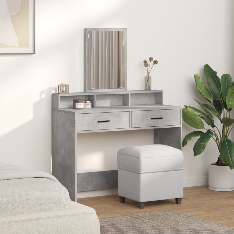 Kaptafel Met Lades Betonnen Grijs 100 x 41 x 140 cm Beton grijs