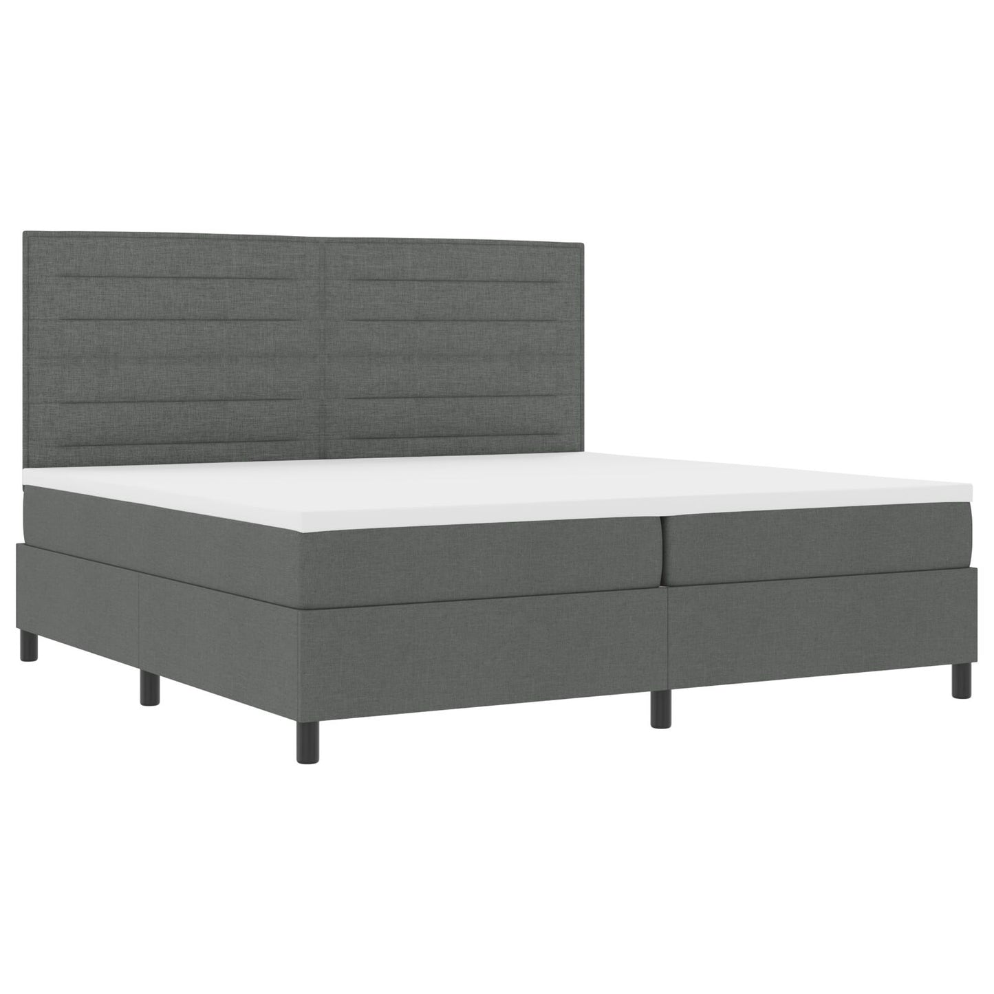 Boxspring Bed Met Matras Donkergrijs 200X200 Cm Stof Lichtgrijs