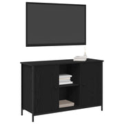 TV Cabinet Set Black Oak 101x35x65 cm Engineered Wood