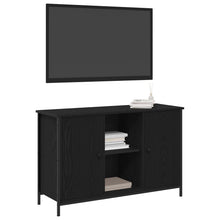 Tv Kast Zwart Eiken 101X35X65 Cm Geëngineerd Hout En Staal