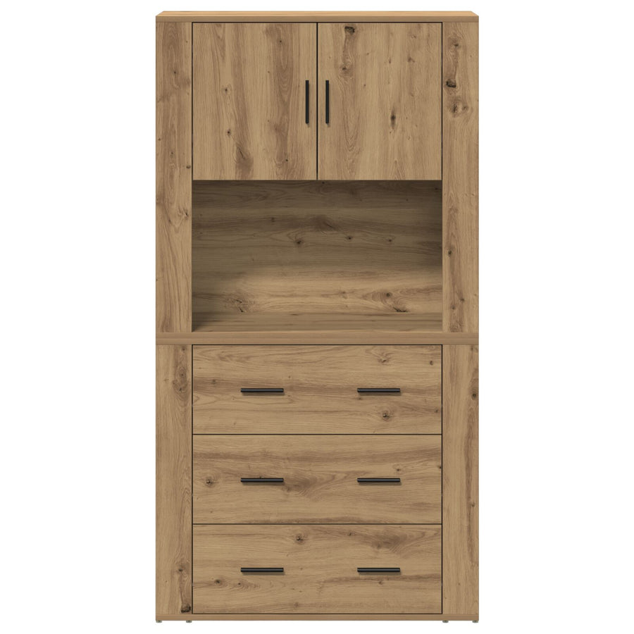 Hoogkast 80X33X150 Cm Bewerkt Hout Artisan eiken