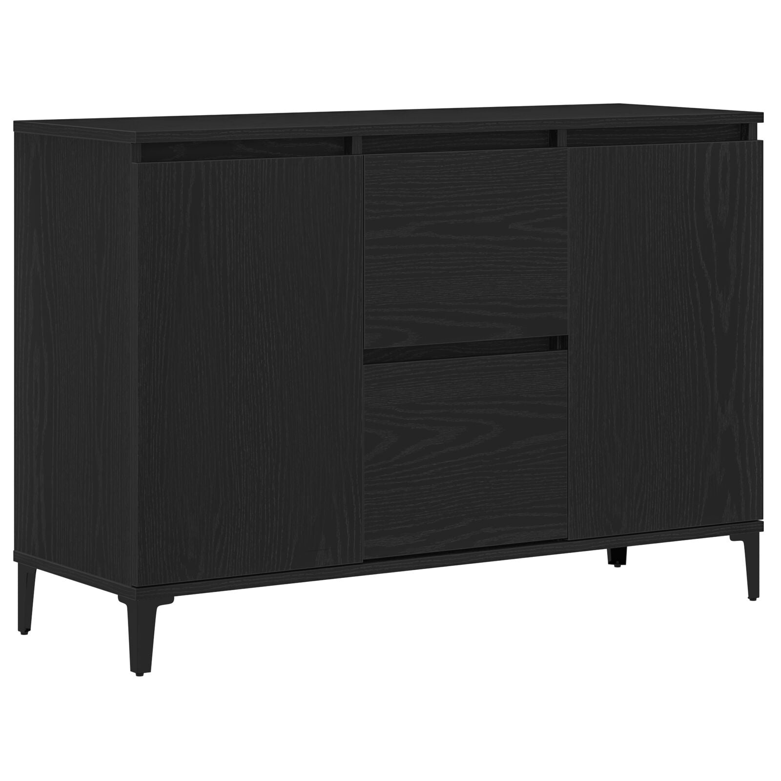 Dressoir Zwart Eiken 104X35X70 Cm Gegarandeerd Hout