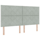Headboard Light Grey 180 cm Velvet