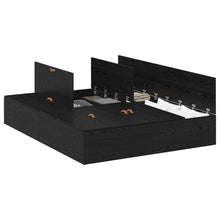 Opbergbedframe 200X200 Cm Zwart Eiken 160 x 200 cm