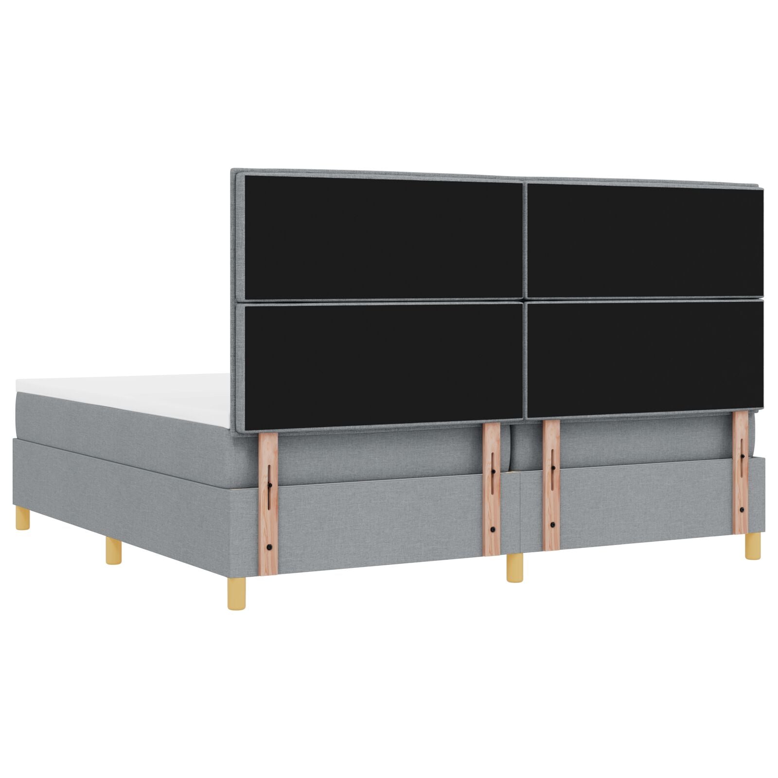 Boxspring Bed Met Matras Lichtgrijs 200X200 Cm Stof Blauw