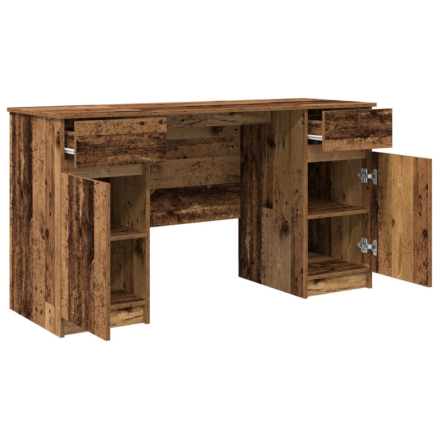 Bureau Oud Hout 140X49X76 Cm Bewerkt Hout