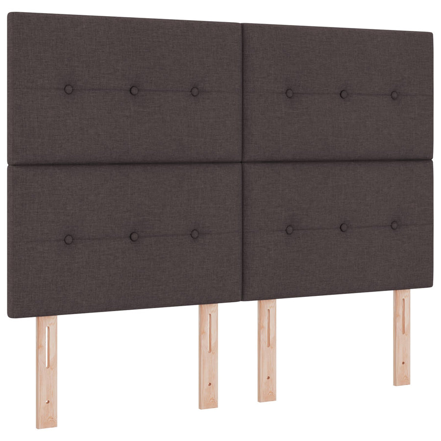 Bed Frame Donkerbruin 140X190 Cm Stof Crème