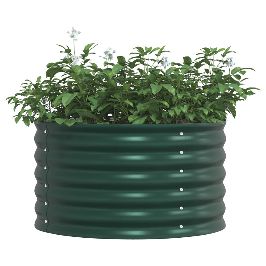 Tuin Verhoogde Bloembak Gegalvaniseerd Staal 80 x 80 x 44 cm Groen