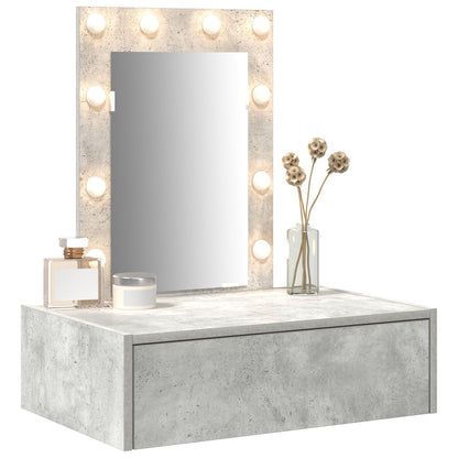 Wandkaptafel -Verlichting - 60 x 40 x 70 cm Beton grijs met LED