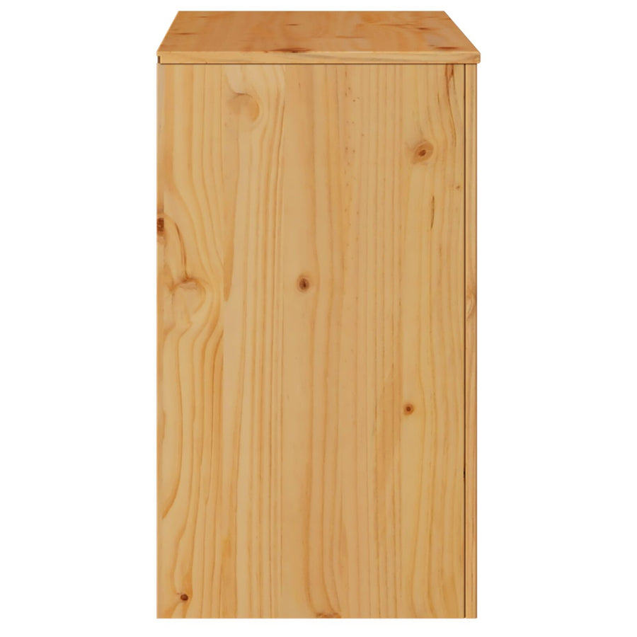 Dressoir ""Drammen"" 79X43X75,5 Cm Massief Hout Grondhout Eiken